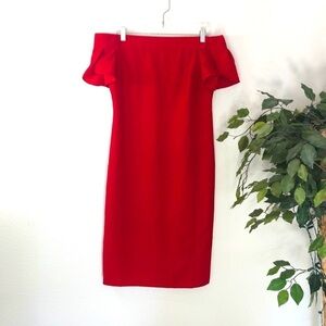 Worthington Off The Shoulder Red Dress